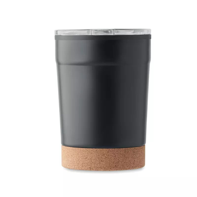 Kubek termiczny 300 ml z korkową podstawką NOMU - Czarny (MO2187-03)