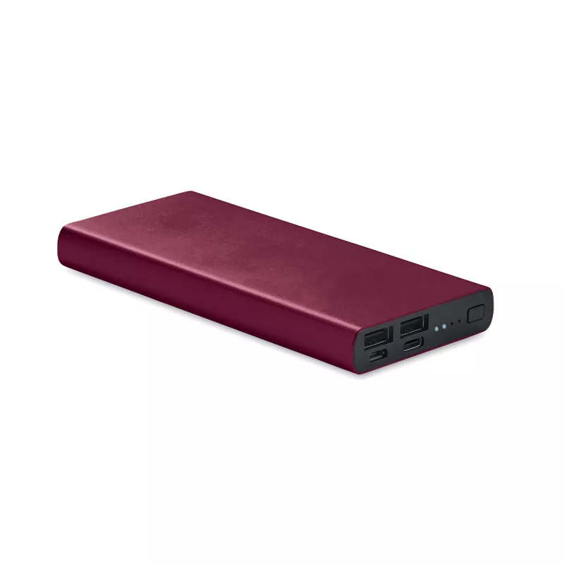 Powerbank 10 000 mAh aluminiowy POWERFLAT 10C - Burgund (MO6770-02)