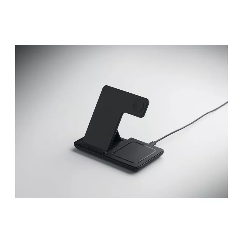 Ładowarka bezprzewodowa 3 w 1 składana 15W DOCK3 - Czarny (MO3172-03)