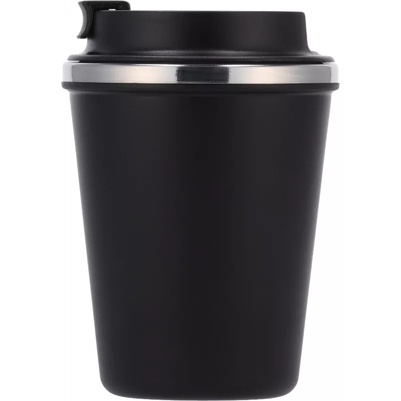 Kubek termiczny 350 ml z powłoką z recyklingu METODY - czarny (8496203)