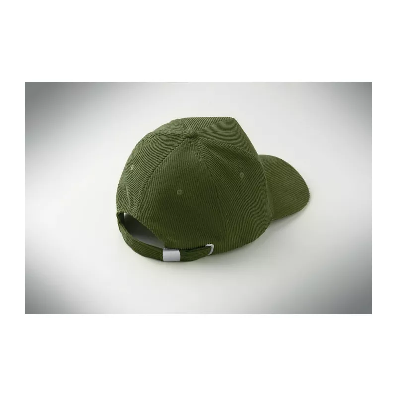 Czapka z daszkiem 5-panelowa sztruksowa 220 g/m² WALE - Zieleń Wojskowa (MO2879-49)