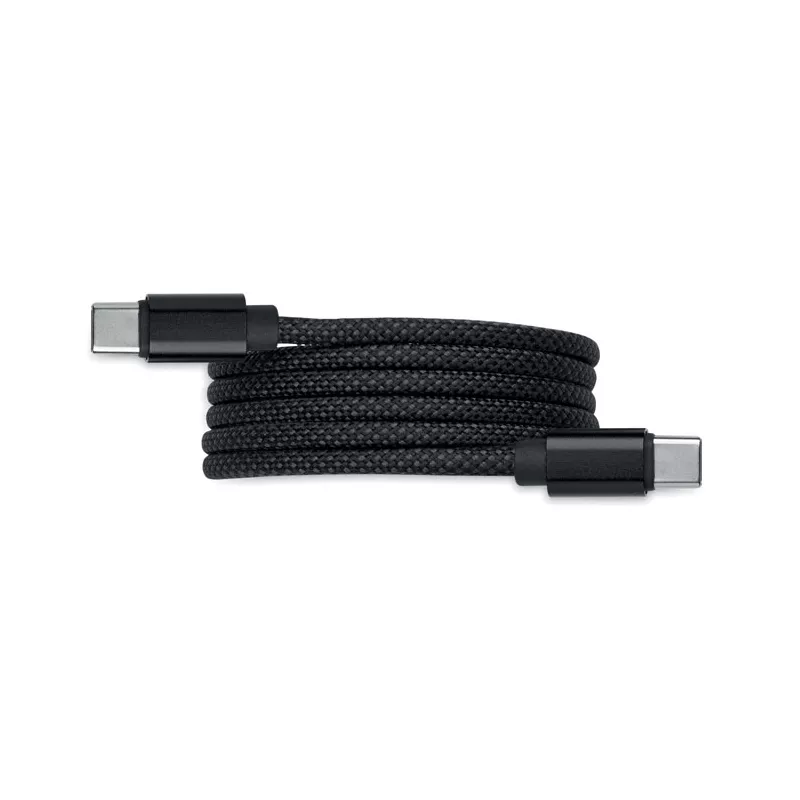 Kabel magnetyczny pleciony USB-C 60W z RPET BRAID - Czarny (MO2778-03)