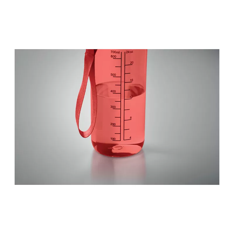 Butelka sportowa motywacyjna z RPET 700 ml ENKEL - Przezroczysty Czerwony (MO2792-25)