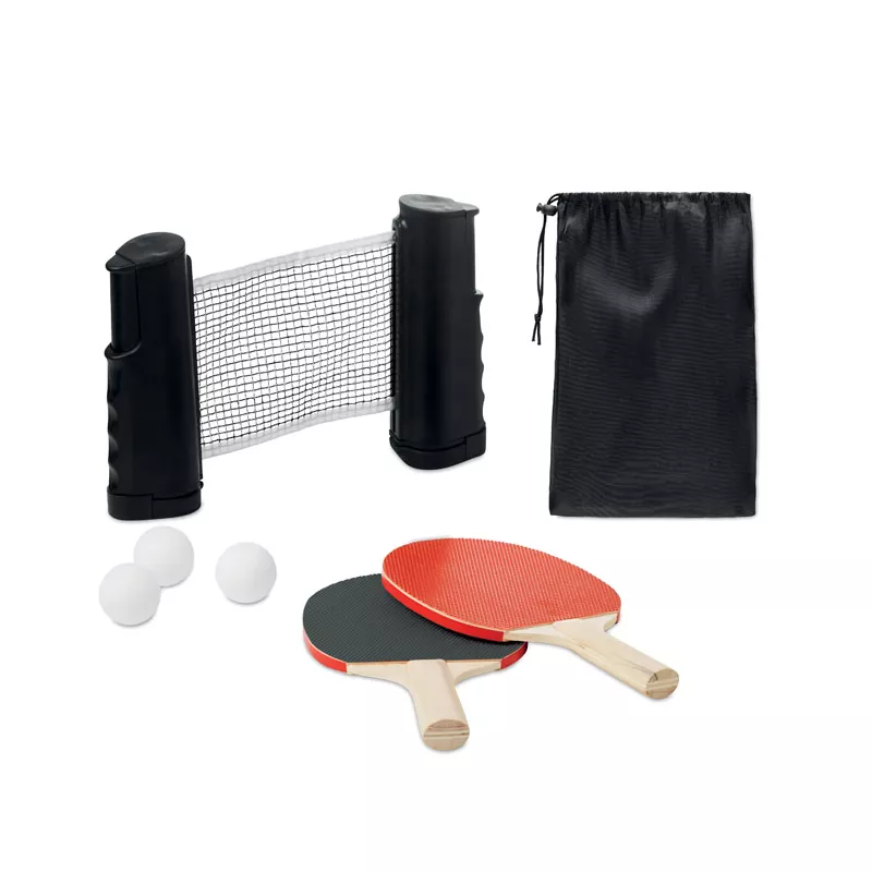 Zestaw do tenisa stołowego z siatką PING PONG - Czarny (MO6517-03)