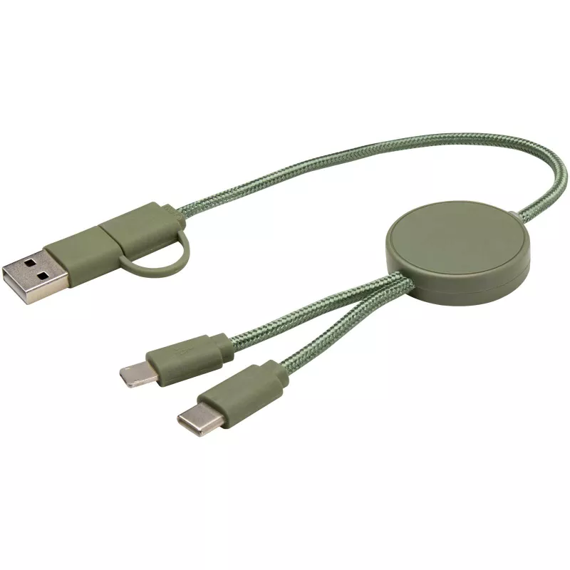 Citala kabel do synchronizacji danych i szybkiego ładowania 5 w 1 27 W o długości 30 cm z tworzyw sztucznych pochodzących z recyklingu - Zielony melanż (12442762)