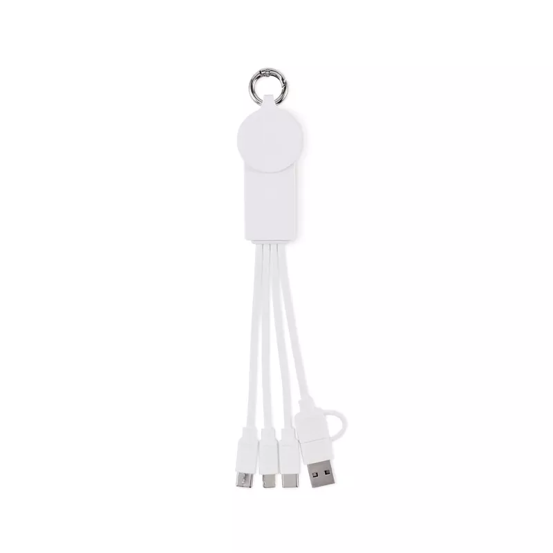 Brelok z kablem do telefonu i zegarka ICAB - Bialy (MO2722-06)