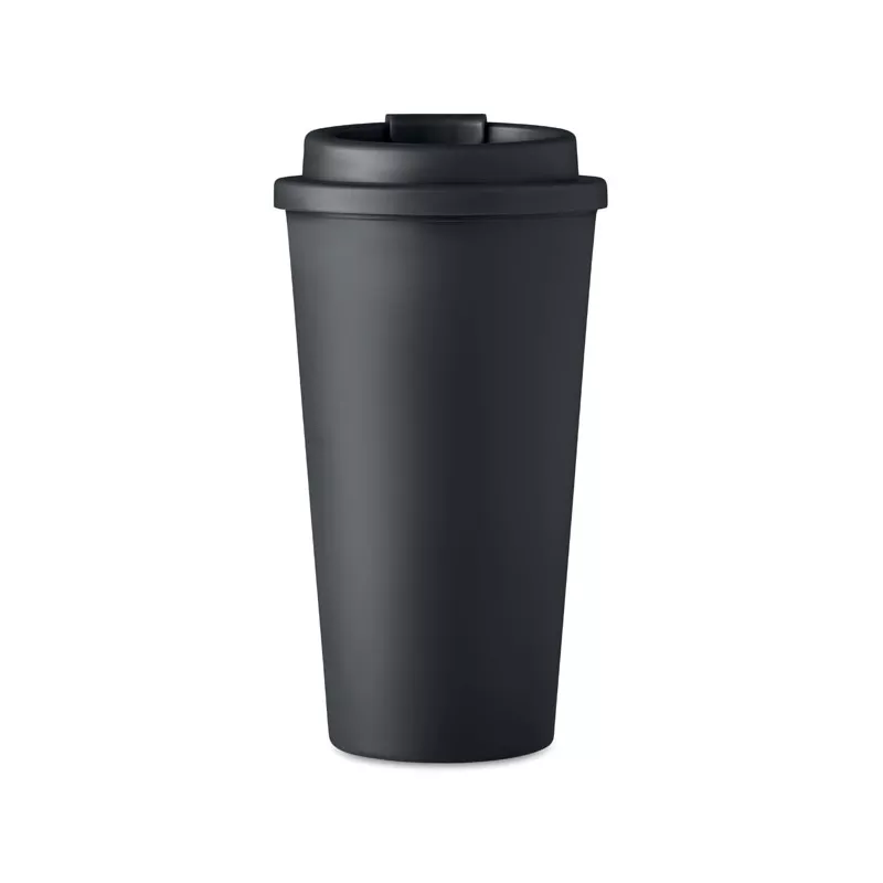 Kubek dwuścienny z PP 450 ml TUESDAY - Czarny (MO6244-03)