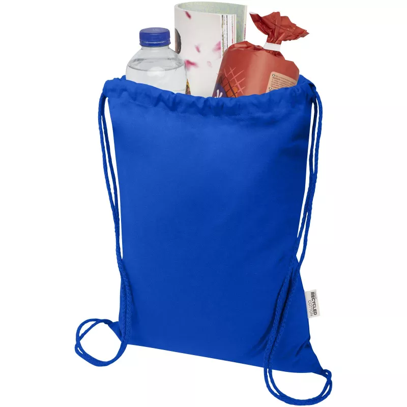 Oregon Blend torba ściągana sznurkiem z materiału materiału z recyklingu, 140 g/m², 5 l, posiadająca certyfikat GRS - Błękit królewski (12076153)