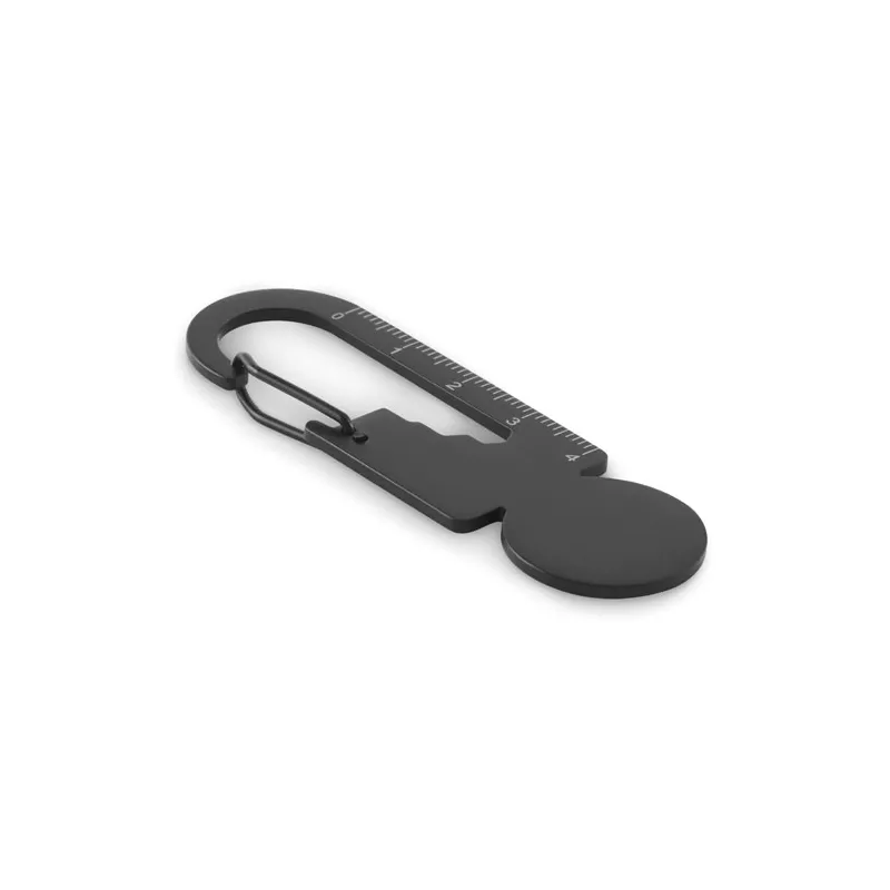 Brelok wielofunkcyjny z żetonem do wózka MULTIKEY - Czarny (MO2337-03)