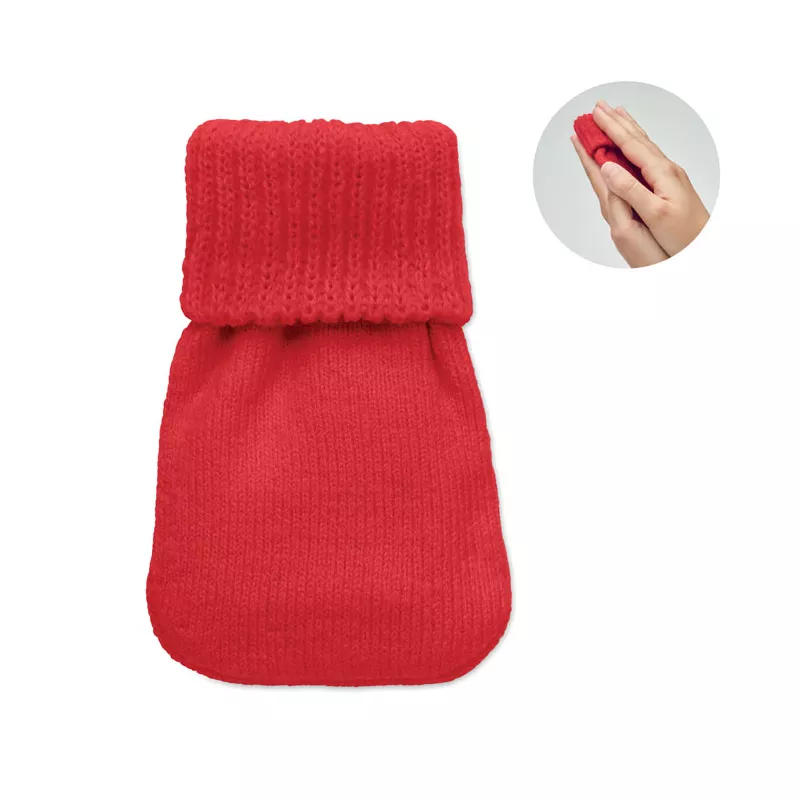 Ogrzewacz do rąk w dzianinowym pokrowcu WARMMUFF - Czerwony (MO2667-05)