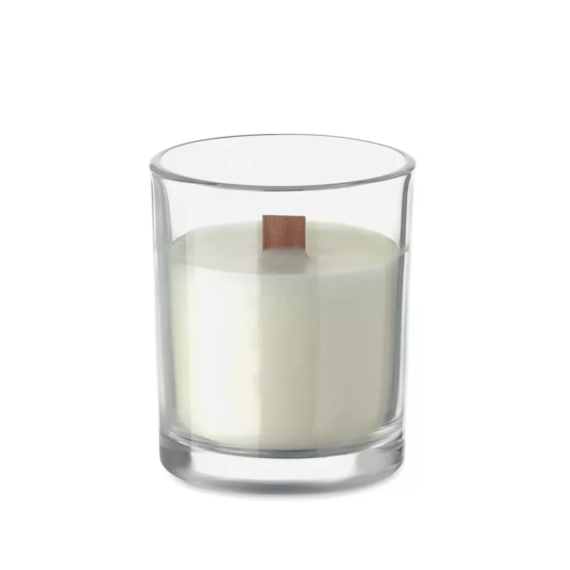 Świeca zapachowa wanilia w szkle 80 g KIVAS WOOD - Przezroczysty (MO2708-22)