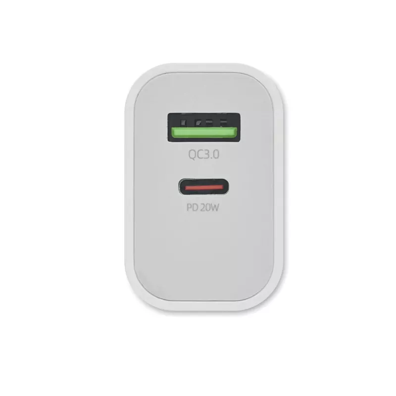 Ładowarka sieciowa USB 18W PORT - Bialy (MO6879-06)