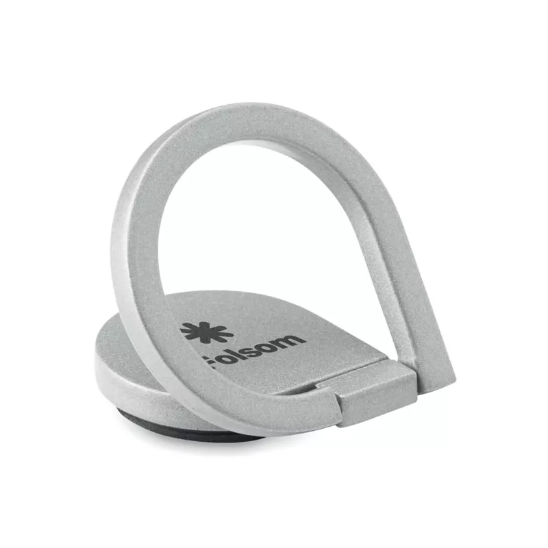 Uchwyt pierścieniowy na telefon z cynku DROP RING - Srebrny (MO9445-14)