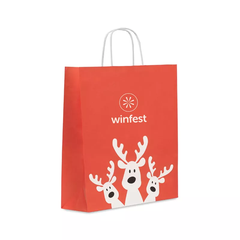 Torba świąteczna papierowa duża 90 g/m² BAO LARGE - Czerwony (CX1566-05)