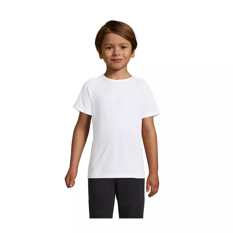Koszulka sportowa dziecięca 140 g/m² Sol's SPORTY KIDS - Bialy (S01166-WH)