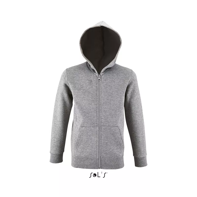 Bluza dziecięca z kapturem 260 g/m² Sol's STONE KIDS - Szary Melanż 2 (S02092-GY)