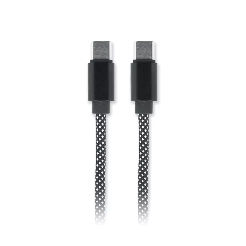 Kabel magnetyczny pleciony USB-C 60W z RPET BRAID - Bialy/Czarny (MO2778-33)