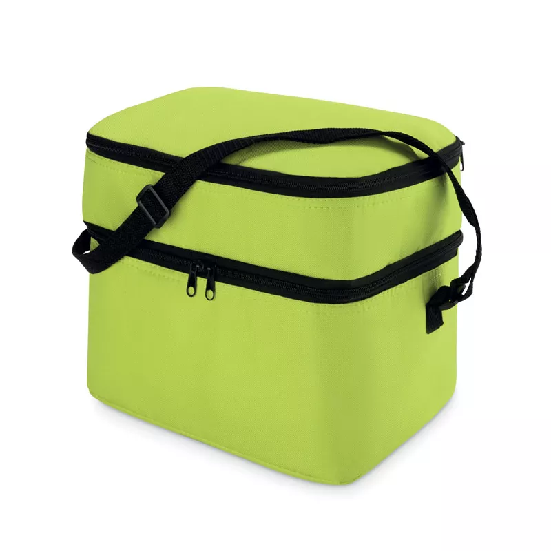 Torba termiczna z 2 przegrodami z poliestru 600D CASEY - Limonka (MO8949-48)