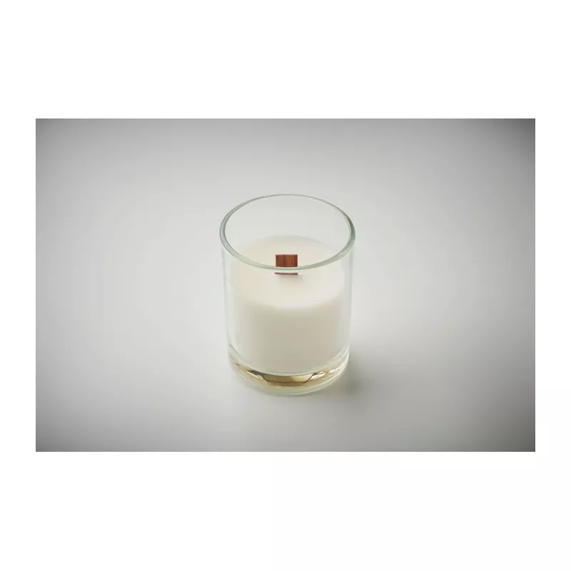 Świeca zapachowa wanilia w szkle 80 g KIVAS WOOD - Przezroczysty (MO2708-22)
