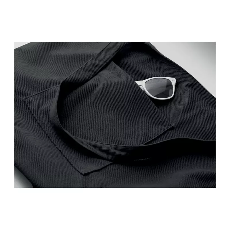 Torba sztruksowa duża z zamkiem 220 g/m² CORDY G - Czarny (MO2875-03)
