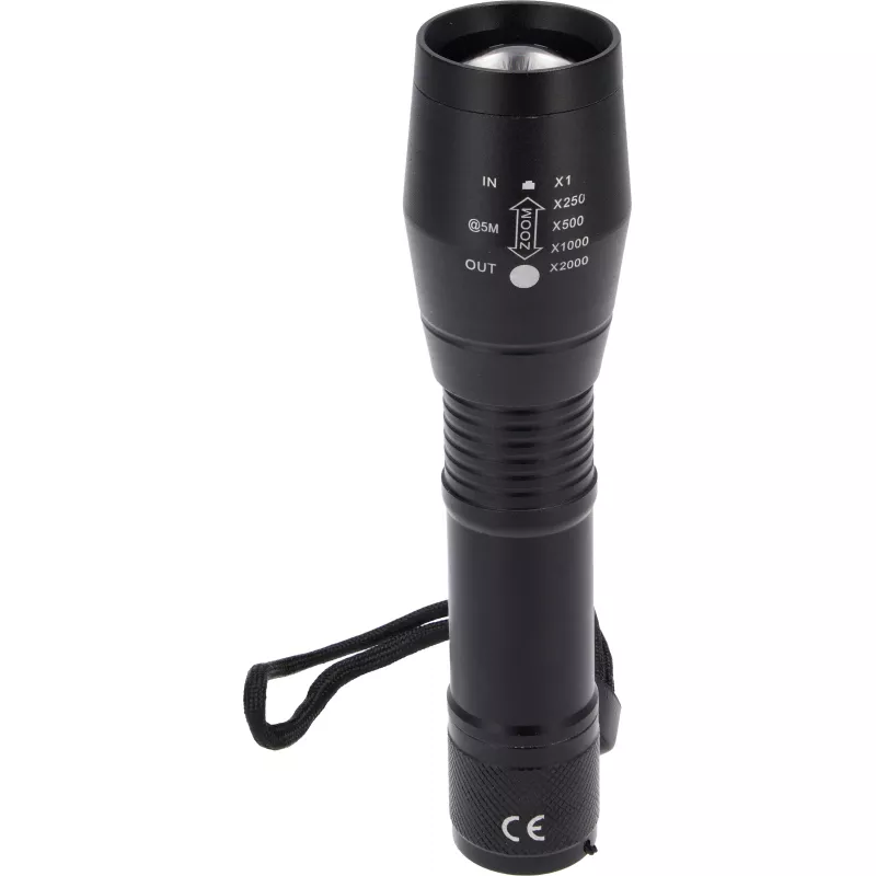 Latarka LED aluminiowa DAVID - czarny (8118503)