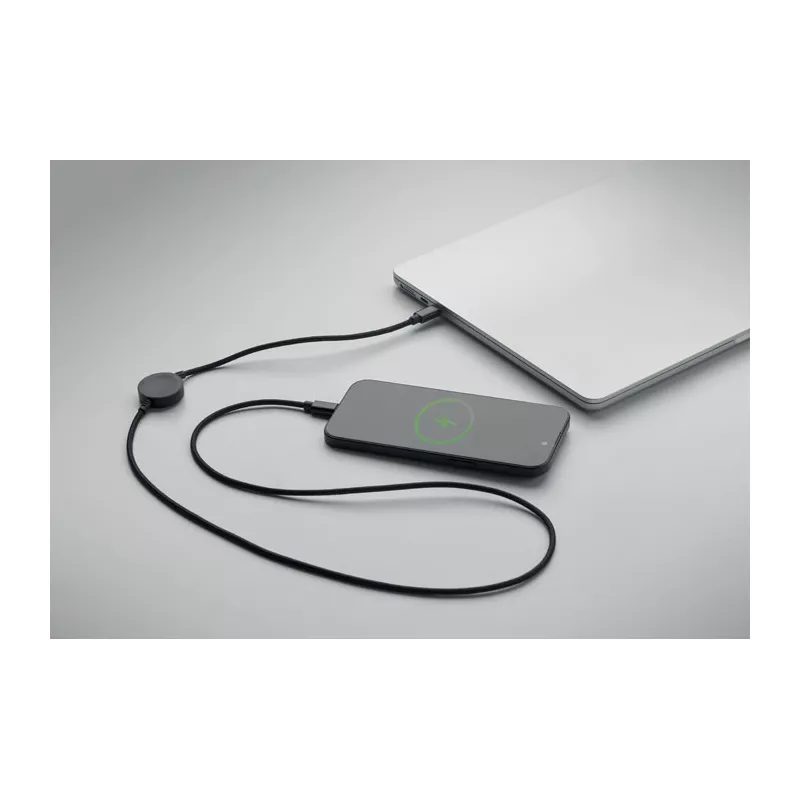 Kabel USB-C 60W z ładowarką do smartwatcha ARGER - Czarny (MO3151-03)