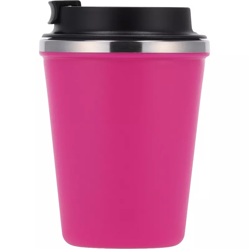 Kubek termiczny 350 ml z powłoką z recyklingu METODY - różowy (8496211)