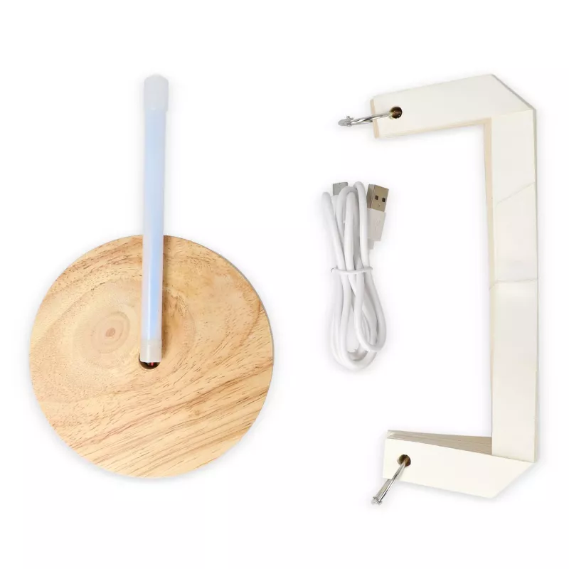 Coollux składana papierowa lampa LED Aurora na drewnianej podstawie, 22 cm - naturalny-t (LT40725-N0094)