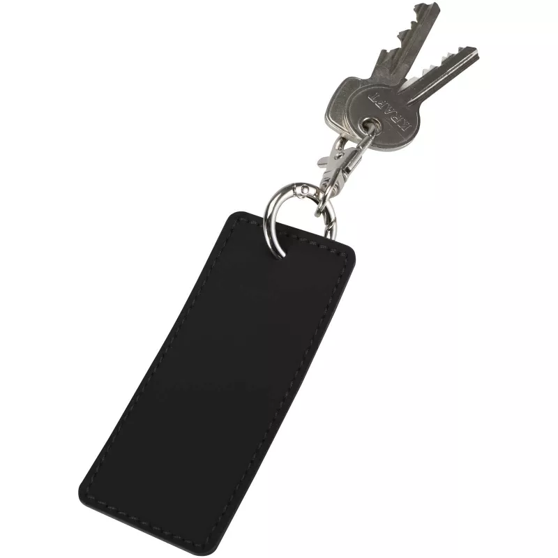 Resi Plus brelok z prostokątną zawieszką z recyklingowanego materiału z certyfikatem GRS - Czarny (13014190)