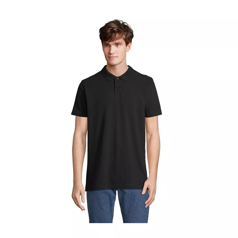 Koszulka polo unisex z czesanej bawełny Sol's PULSE - Czarny (S04502-BK)
