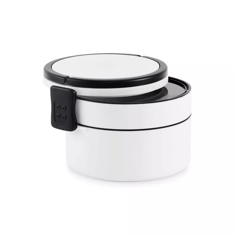 Lunchbox okrągły dwupoziomowy z PP 950 ml ENSALA - Bialy (MO2902-06)