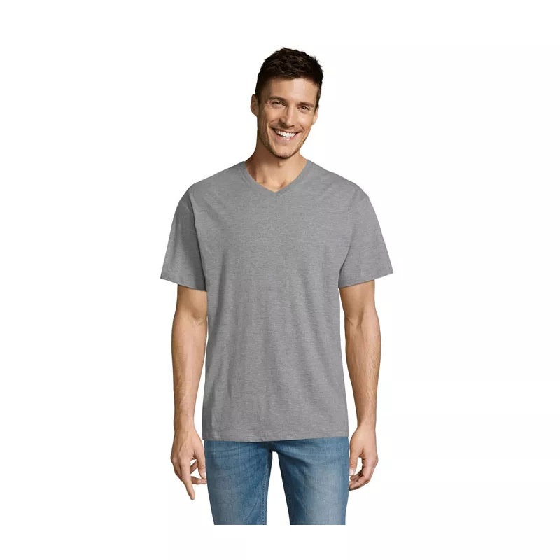 Koszulka męska V-neck 150 g/m² Sol's VICTORY - Szary Melanż (S11150-GM)