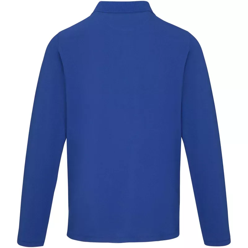 Męskie polo Oakville z długim rękawem - Niebieski (38086-BLUE)