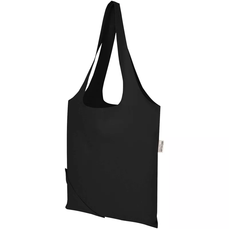 Madras Blend - torba na zakupy, wykonana z recyklingowanej baweły o gramaturze 140 g/m² posiadającej certyfikat GRS, składana - Czarny (12080590)