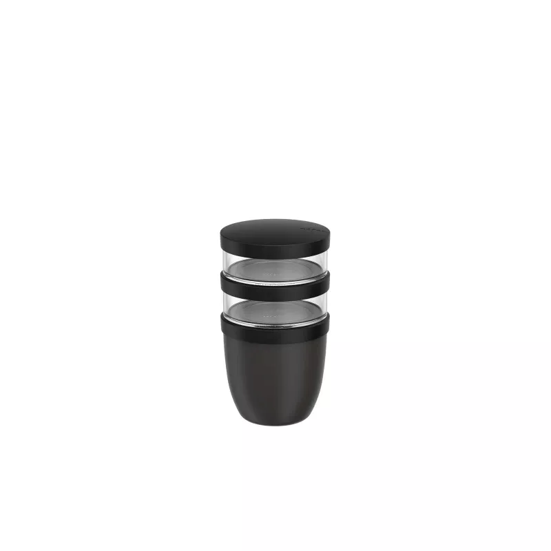 Mepal Ellipse 3-częściowy izolowany pojemnik na lunch o pojemności 500 ml + 2 x 200 ml - Czarny (11314390)