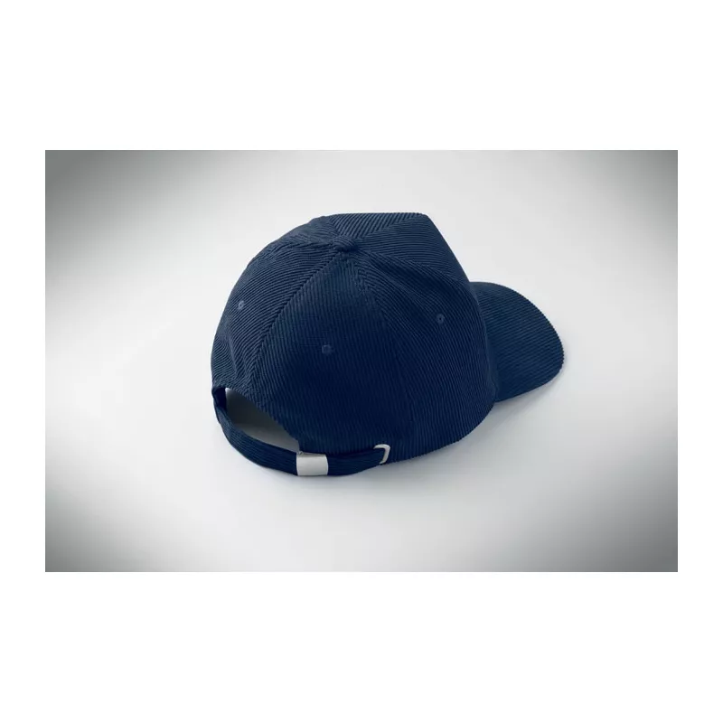 Czapka z daszkiem 5-panelowa sztruksowa 220 g/m² WALE - Niebieski (MO2879-04)