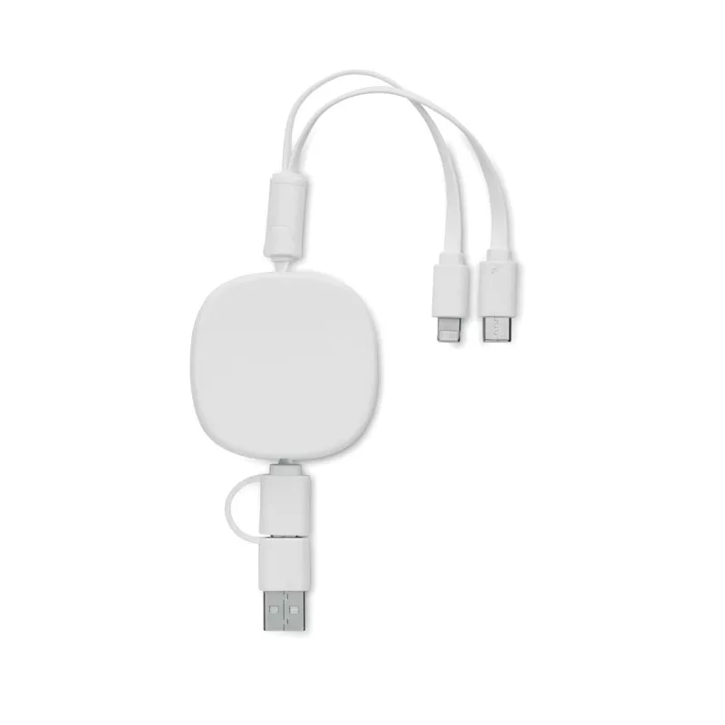 Kabel zwijany 90 cm z bambusowym wykończeniem TOGOBAM - Bialy (MO2146-06)