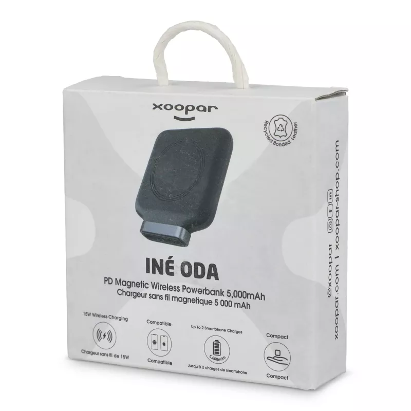 4026 - Bezprzewodowy powerbank Xoopar Ine Oda kompatybilny z MagSafe 5000 mAh - czarny (LT41416-N0002)