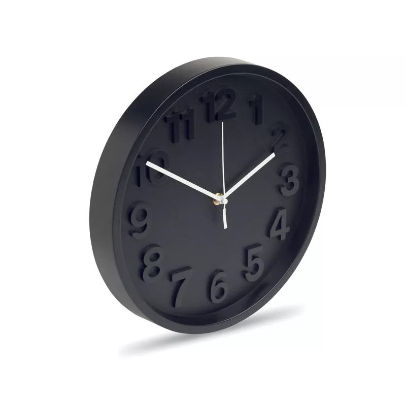 Zegar ścienny z cichym mechanizmem 30 cm MURO - Czarny (MO2851-03)