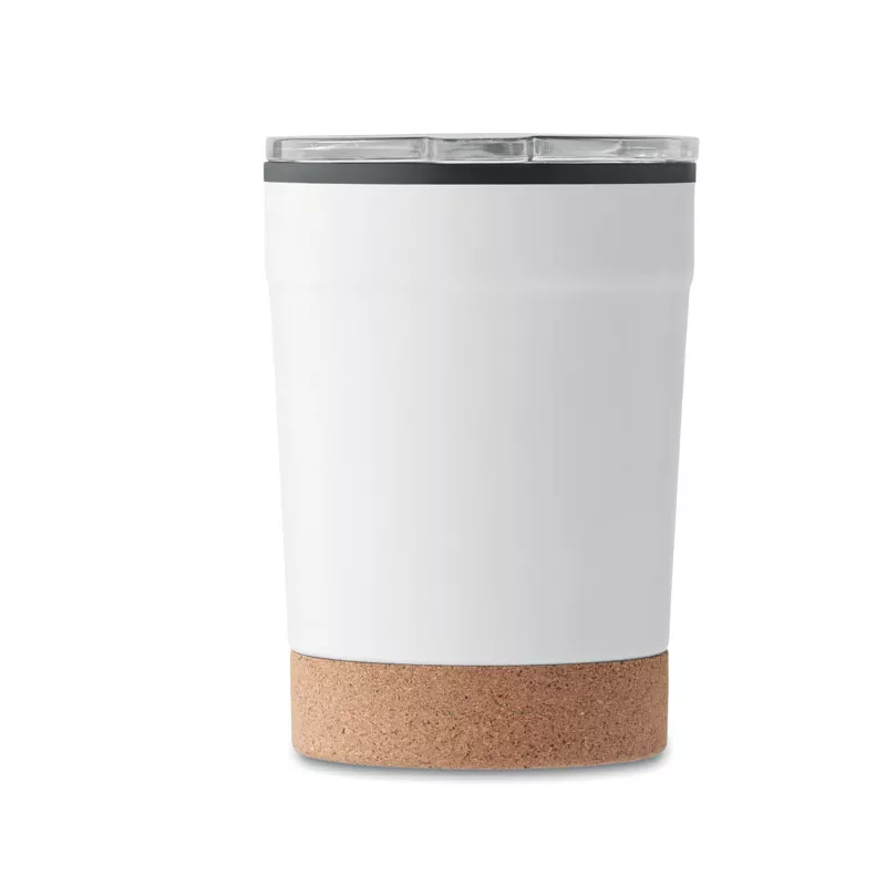 Kubek termiczny 300 ml z korkową podstawką NOMU - Bialy (MO2187-06)
