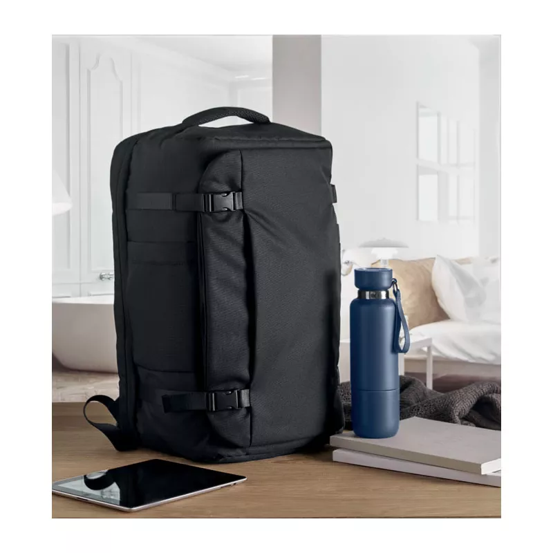 Plecak podróżny na laptop 17" RPET 600D NAMUR - Czarny (MO2738-03)