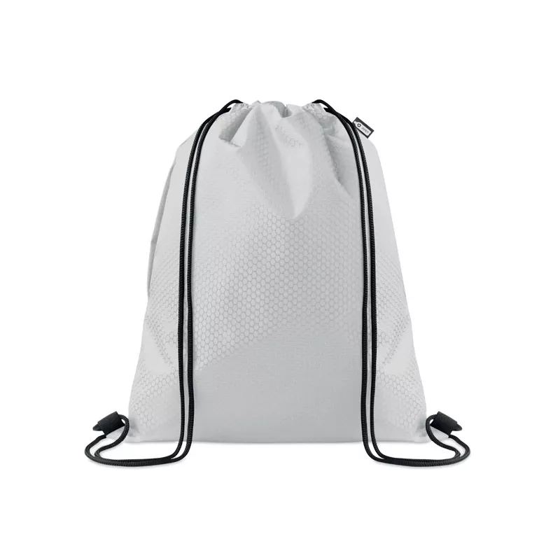 Worek ze sznurkiem z RPET z kieszenią 4,5 l DAYKIT - Bialy (MO2920-06)
