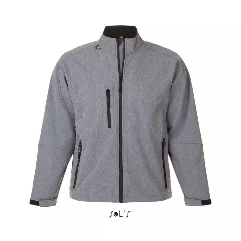 Softshell męski 3-warstwowy 340 g/m² Sol's RELAX - Szary Melanż (S46600-GM)