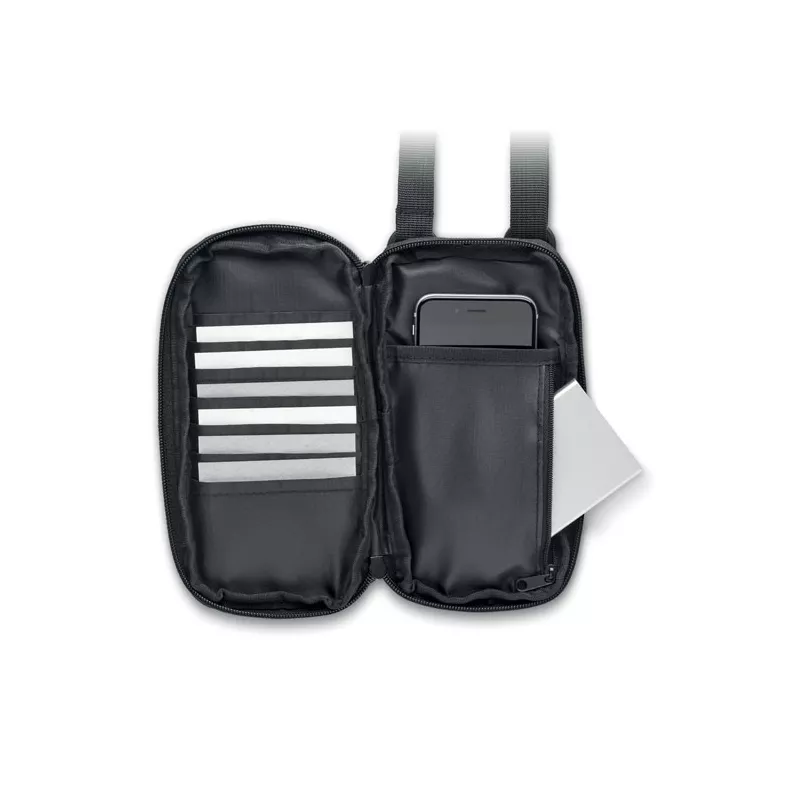 Torebka na smartfon z RPET 300D VALLEY WALLET - Czarny (MO2052-03)