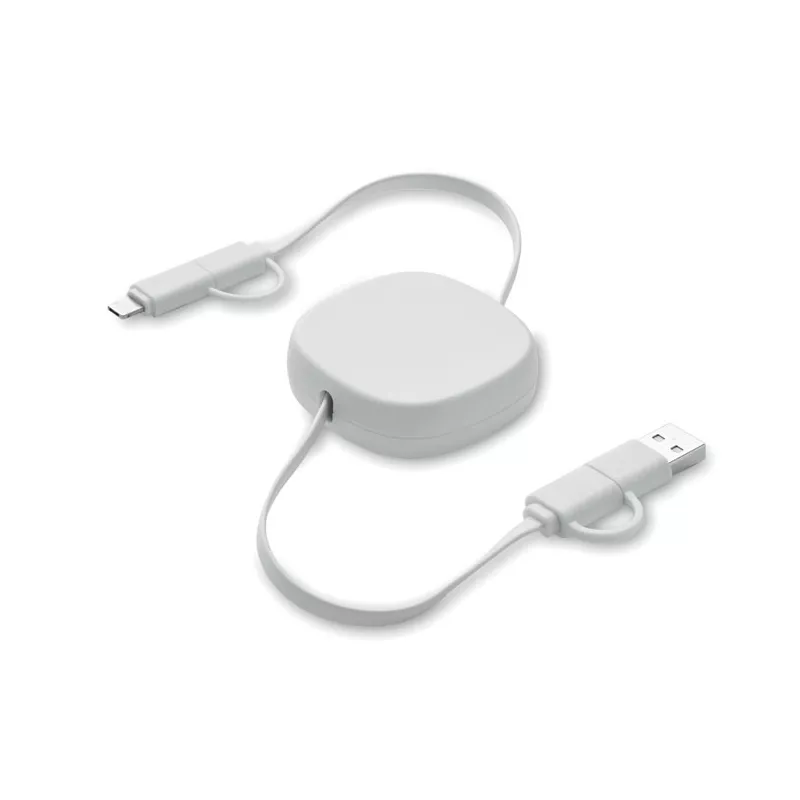 Kabel do ładowania zwijany 60W 80 cm LINEA - Bialy (MO2425-06)