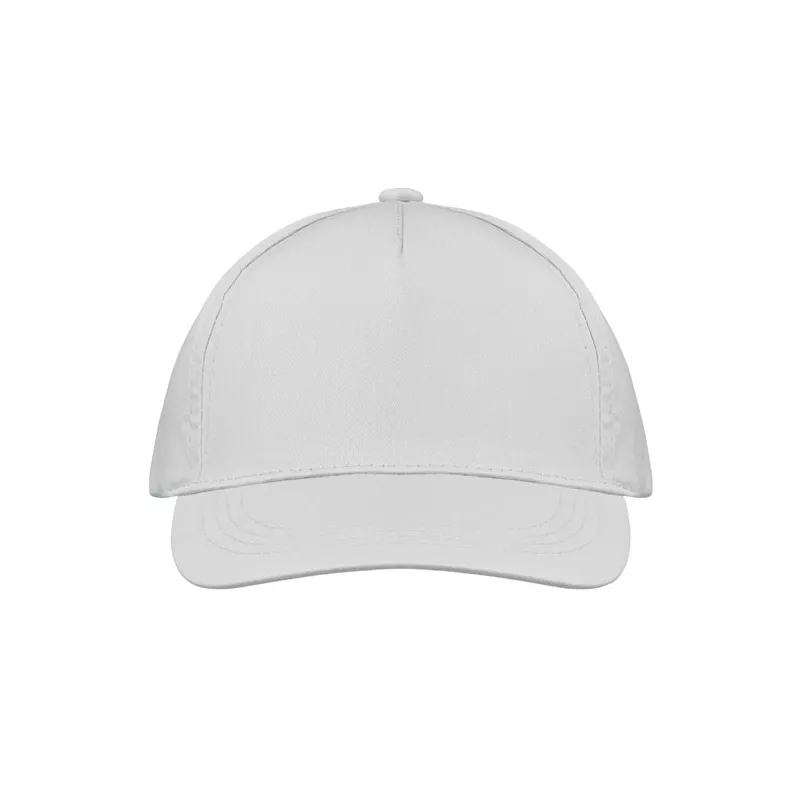 Czapka z daszkiem 5-panelowa z bawełny 160 g/m² BUZZ - Bialy (MO1447-06)