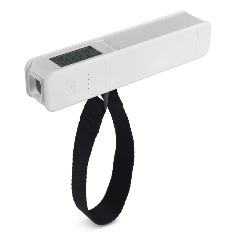 Powerbank 5 w 1 - waga samochodowa - latarka - linijka - miernik temperatury - biały (LT95563-N0001)