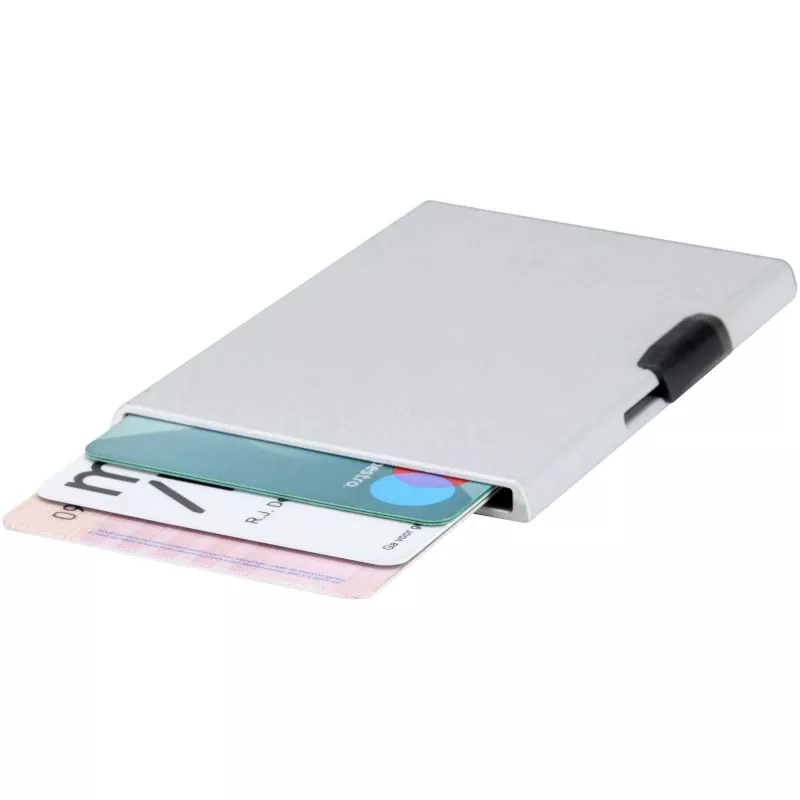 Magnetyczne etui na karty z ochroną RFID, wykonane z materiałów z certyfikatem RCS - Srebrny (12452881)