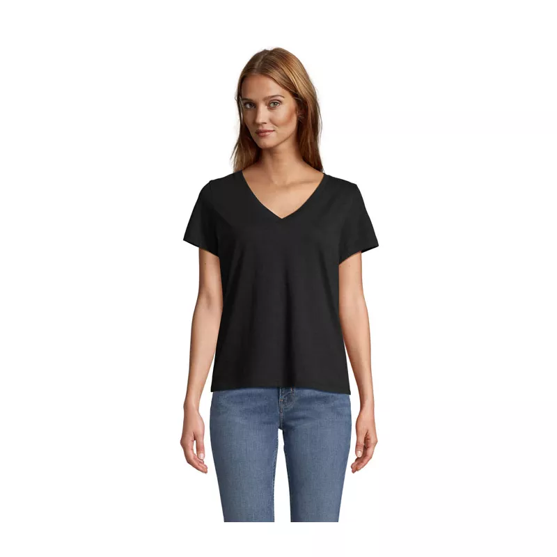 Koszulka damska V-neck Sol's REGENT V WOMEN - Deep Black (S04766-DB)