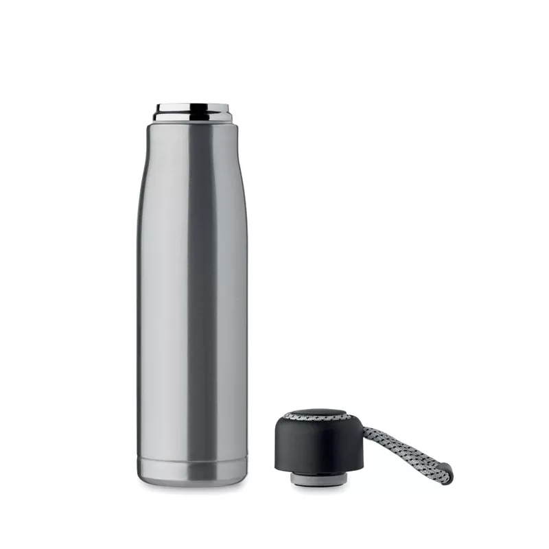 Butelka termiczna z uchwytem sznurkowym 500 ml CORDLE - Srebrny Mat (MO2413-16)
